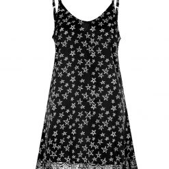 MET1 Hallow Lace Trim Slip Dress