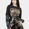 CHI1 Hellraisa Faux Leather A-Line Skirt Women 1 CHI1 Hellraisa Faux Leather A-Line Skirt Women