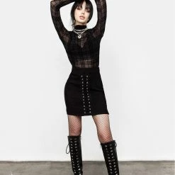 CHI1 Buffy Check Mesh Top