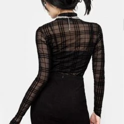 CHI1 Buffy Check Mesh Top