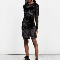 CHI1 Spectacle Velvet Bodycon Dress