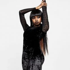 CHI1 Spectacle Velvet Bodycon Dress