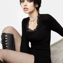 DDS1 Drusilla Lace Trim Mini Dress