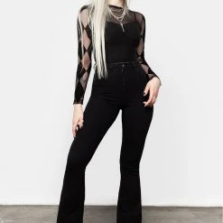 DDS1 Harleen Checkerboard Mesh Bodysuit Women