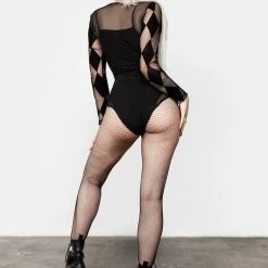 DDS1 Harleen Checkerboard Mesh Bodysuit Women