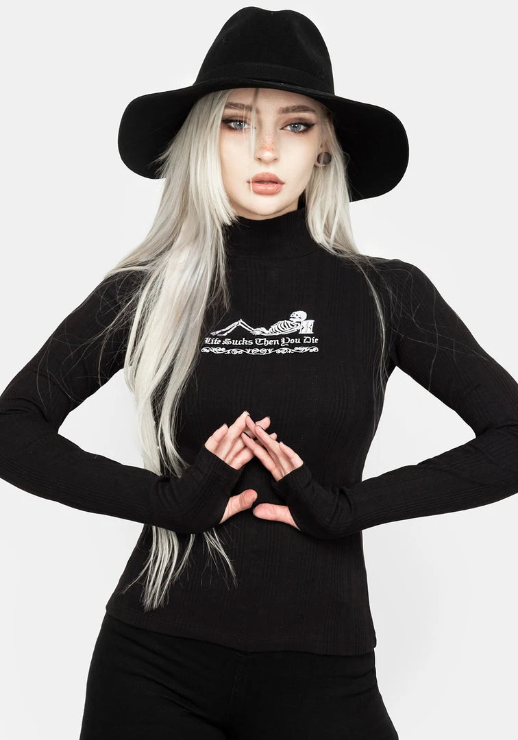 DMT1 Clothing Life Sucks High Neck Top 3 DMT1 Clothing Life Sucks High Neck Top