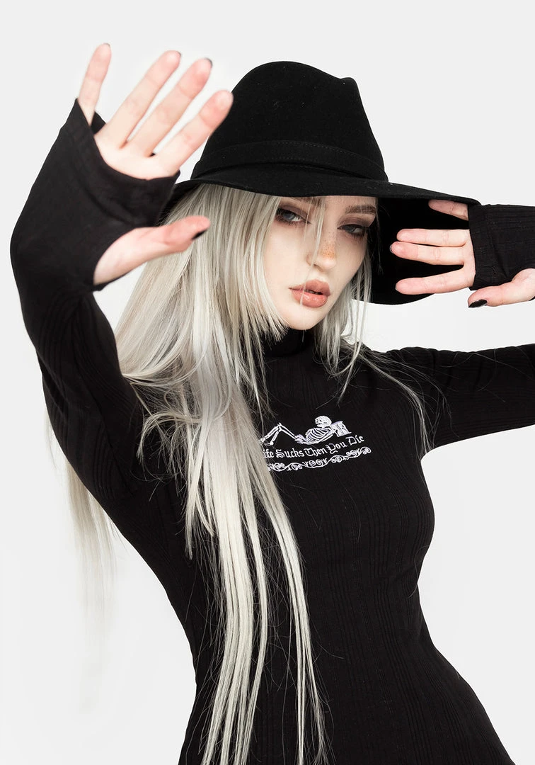 DMT1 Clothing Life Sucks High Neck Top 7 DMT1 Clothing Life Sucks High Neck Top