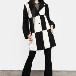 JAB1 Clothing Dreamtime Checkerboard Teddy Coat