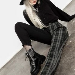 LVT1 Checkmate High Waist Tapered Trousers