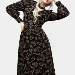 LVT1 Poisonous Plant Puff Sleeve Midi Dress