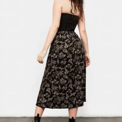 LVT1 POISONOUS PLANT SPLIT MIDI SKIRT