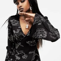 LVT1 Clothing Zodiac Flare Sleeve Mini Dress