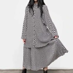 MET1 Vaudeville Pleat Shirt Dress Clothing