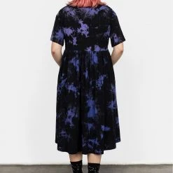 MET1 Clothing Purple Rain Midi Skater Dress