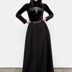 MET1 Haunted Midaxi Herringbone Skirt Women