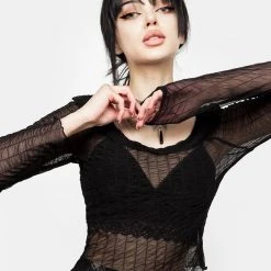 MET1 Whisper Gathered Mesh Top Clothing