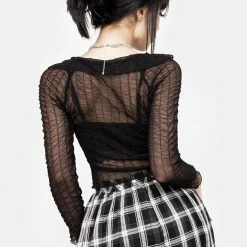 MET1 Whisper Gathered Mesh Top Clothing
