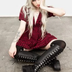 MET1 Dreadful Ruffle Smock Dress