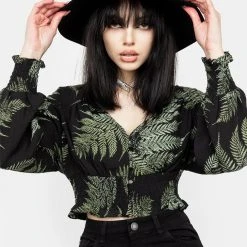 MET1 Fern Flowy Sleeve Top