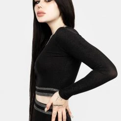 MET1 Roxy Glitter Crop Top