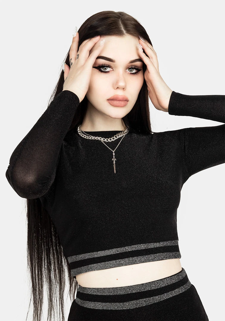 MET1 Roxy Glitter Crop Top 5 MET1 Roxy Glitter Crop Top