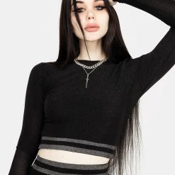 MET1 Roxy Glitter Crop Top