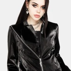 ORI1 Aureole Faux Leather Blazer