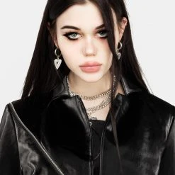 ORI1 Aureole Faux Leather Blazer