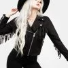 ORI1 CHERILYN FAUX LEATHER FRINGED JACKET Clothing