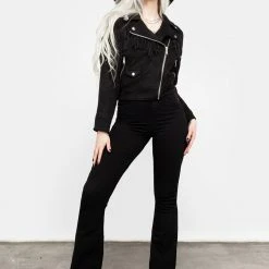 ORI1 CHERILYN FAUX LEATHER FRINGED JACKET Clothing