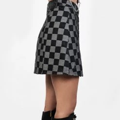 JB1 KERB A-LINE DENIM MINI SKIRT