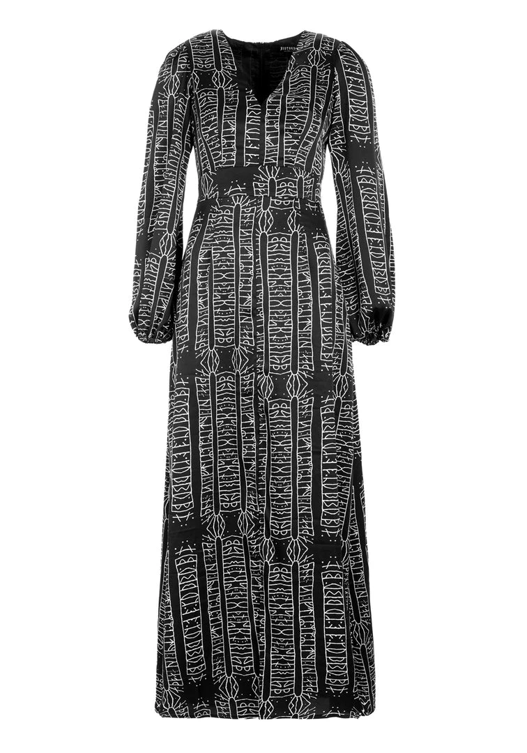 LVT1 Runes Balloon Sleeve Maxi Dress Women 8 LVT1 Runes Balloon Sleeve Maxi Dress Women