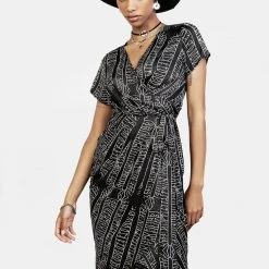 LVT1 Runes Wrap Midi Dress Women