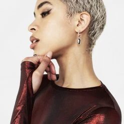 MET1 Rockclub Metallic Crop Top Women