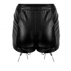 MET1 Mosh Faux Leather Lace Up Shorts