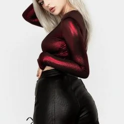 MET1 Mosh Faux Leather Lace Up Shorts