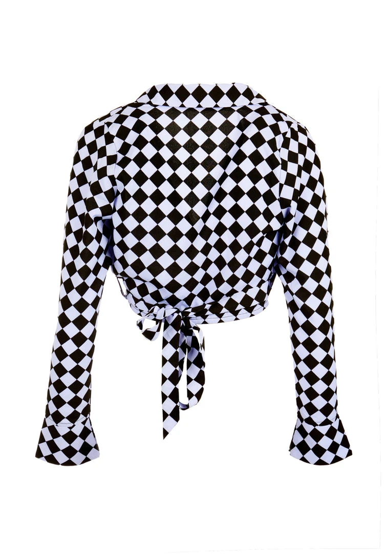 MET1 Women Discordia Collared Wrap Top 10 MET1 Women Discordia Collared Wrap Top