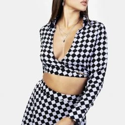 MET1 Women Discordia Collared Wrap Top