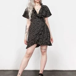 MET1 Moonseed Wrap Ruffle Dress