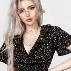 MET1 Moonseed Wrap Ruffle Dress