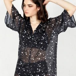 MET1 Cosmos Sheer Kaftan Dress Clothing