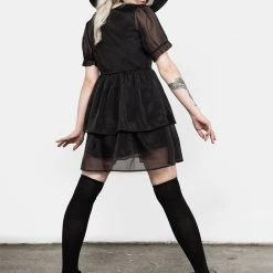 MET1 Andie Puff Sleeve Organza Dress Women