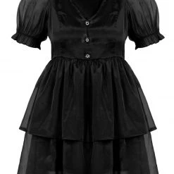 MET1 Andie Puff Sleeve Organza Dress Women