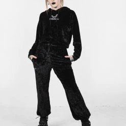 AMP1 Noughty Crop Velour Hoody