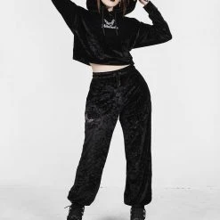 AMP1 Noughty Crop Velour Hoody