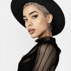 CAF1 RUNE EMBROIDERY BOATER HAT