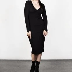 DDS1 Clothing VAMPIRA V-NECK MIDI DRESS 30 DDS1 Clothing VAMPIRA V-NECK MIDI DRESS