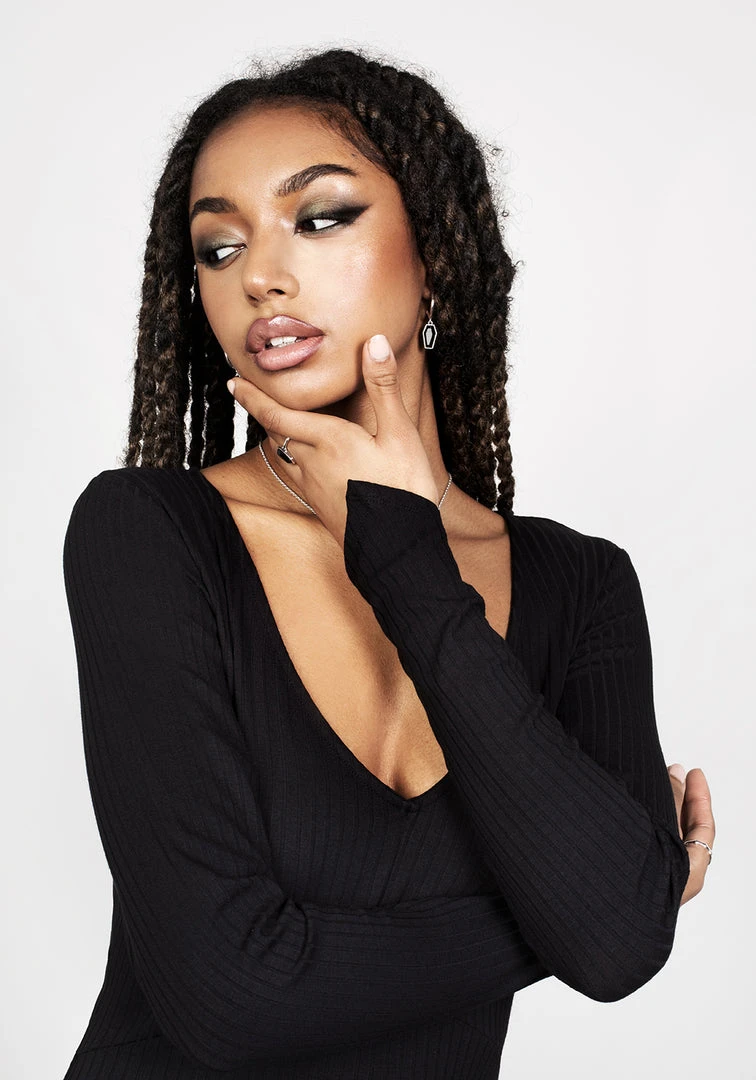 DDS1 Clothing VAMPIRA V-NECK MIDI DRESS 4 DDS1 Clothing VAMPIRA V-NECK MIDI DRESS