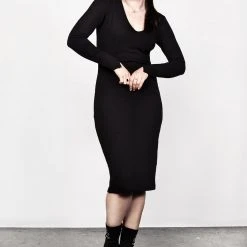 DDS1 Clothing VAMPIRA V-NECK MIDI DRESS 35 DDS1 Clothing VAMPIRA V-NECK MIDI DRESS