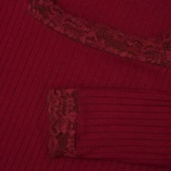 DDS1 PERDITA LONG SLEEVE LACE TRIM TOP Clothing 14 DDS1 PERDITA LONG SLEEVE LACE TRIM TOP Clothing